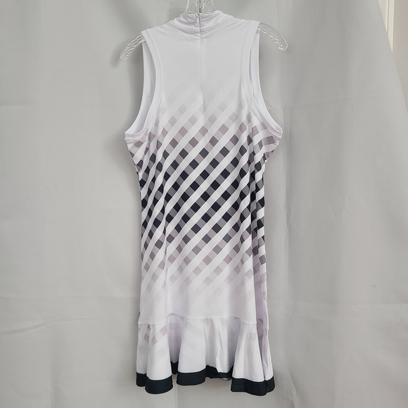 NWT ACEGOLFS Sz XL Black White Hyper-prep Ruffle Golf Pickleball Tennis Dress - Picture 7 of 12